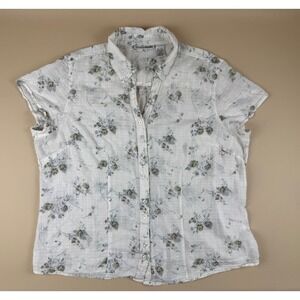 Cottagecore Floral Blouse Cotton Gauze Smocked Back 3X Envision Studio